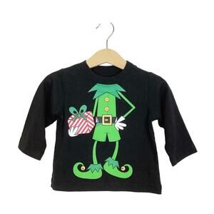Children’s Place Elf Body Graphic Long Sleeve Tee Christmas 6-9 Months NWT